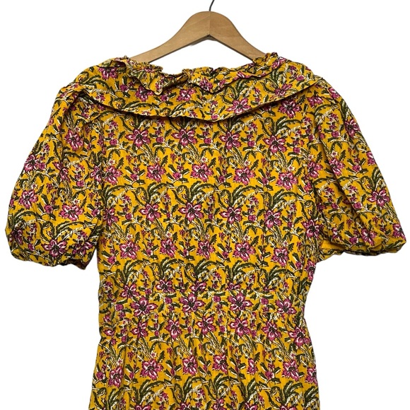 Rahi Del Sole Chiara Mini Dress in Yellow Floral Size Small - Picture 8 of 15